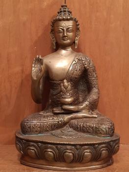Buddha-Figur, Bronze  - Nepal - Mitte 20. Jahrhundert