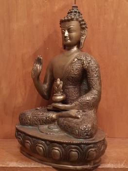 Buddha-Figur, Bronze  - Nepal - Mitte 20. Jahrhundert