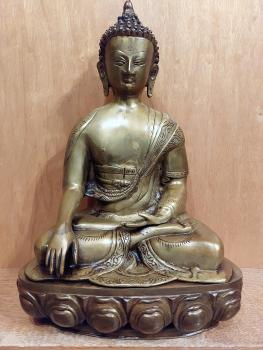 Bronze-Figur, Buddha Bhumisparsha  Thailand - Mitte 20. Jahrhundert