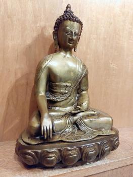 Bronze-Figur, Buddha Bhumisparsha  Thailand - Mitte 20. Jahrhundert
