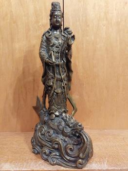 Bronze-Figur, Guan Yin  - China - Mitte 20. Jahrhundert