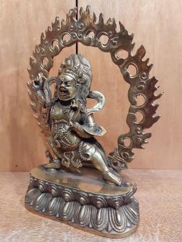 Bronze-Figur, Gottheit Mahakala  - Tibet - Mitte 20. Jahrhundert