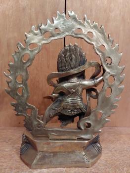 Bronze-Figur, Gottheit Mahakala  - Tibet - Mitte 20. Jahrhundert