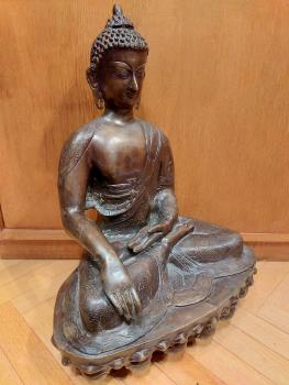 Buddha-Figur, (50cm) Bronze  - Tibet - Mitte 20. Jahrhundert