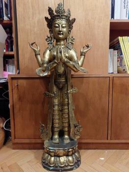 Bronze-Figur, (97,5cm) Avalokiteshvara  - Tibet - 2. Hälfte 20. Jahrhundert