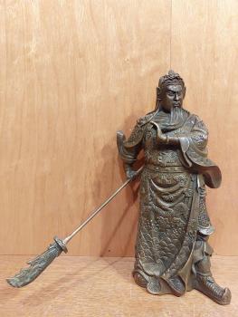 Bronze-Figur, General Guan Yu  - China - 1. Hälfte 20. Jahrhundert