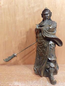 Bronze-Figur, General Guan Yu  - China - 1. Hälfte 20. Jahrhundert