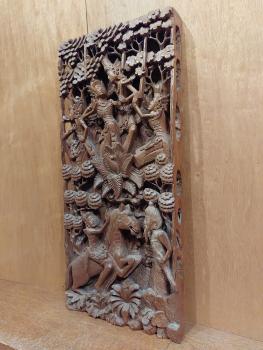 Relief, Holz  - Bali - Mitte 20. Jahrhundert