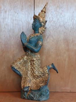 Bronze-Figur, Betender Teppanom  - Thailand - 20. Jahrhundert