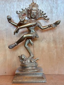 Messing-Figur, Shiva  - Indien - Mitte 20. Jahrhundert