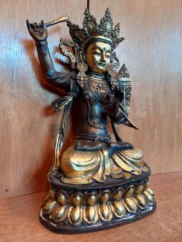 Bronze-Figur, Buddha Manjushri  - Tibet - 1. Hälfte 20. Jahrhundert