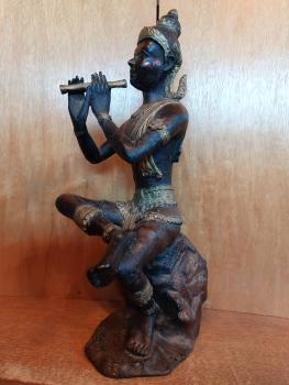 Flötenspieler Phra Aphai Mani, Bronze  - Thailand - 2. Hälfte 20. Jahrhundert