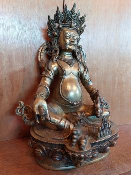 Bronze-Figur, Jambhala  - Tibet - Mitte 20. Jahrhundert