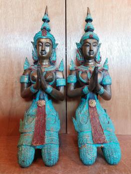 2 Bronze-Figuren, Teppanome  - Thailand - Mitte 20. Jahrhundert