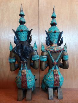 2 Bronze-Figuren, Teppanome  - Thailand - Mitte 20. Jahrhundert