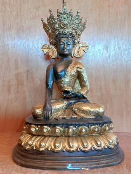 Bronze-Figur, Buddha Amithaba  - Tibet - Mitte 20. Jahrhundert