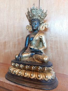 Bronze-Figur, Buddha Amithaba  - Tibet - Mitte 20. Jahrhundert