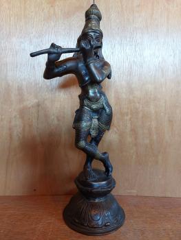 Bronze-Figur, Lord Krishna  - Indien - Mitte 20. Jahrhundert