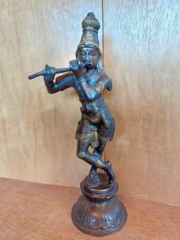 Bronze-Figur, Lord Krishna  - Indien - Mitte 20. Jahrhundert