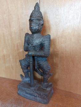 Metall-Figur, Tempelwächter Thao Wessuwan  - Thailand - um 1900