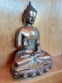 Bronze-Figur, Buddha Kupfer/Messing - Nepal - Mitte 20. Jahrhundert