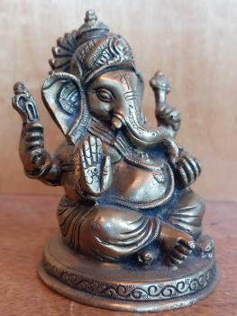 Messing-Figur, Kl. Ganesha  - Indien - Mitte 20. Jahrhundert
