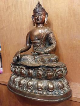 Bronze-Figur, Buddha Sakyamuni  - Nepal - 2. Hälfte 20. Jahrhundert