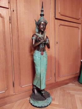 Tempel-Statue, (118cm) Bronze  - Thailand - 20./21. Jahrhundert