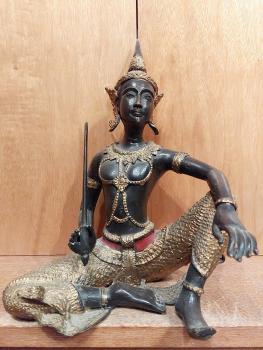 Bronze-Figur, Tempelwächter  - Thailand - 1. Hälfte 20. Jahrhundert