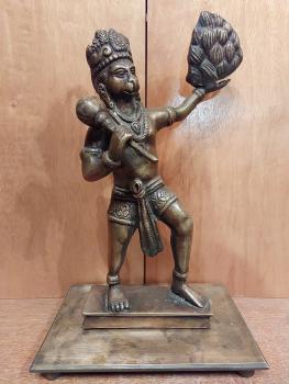 Bronze-Figur,  Gottheit Hanuman  - Indien - 20. Jahrhundert