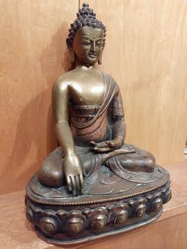 Buddha-Figur, Bronze  - Indien - 1. Hälfte 20. Jahrhundert