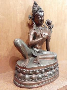 Bronze-Figur, Bodhisattva Padmapani  - Tibet - Anfang 20. Jahrhundert