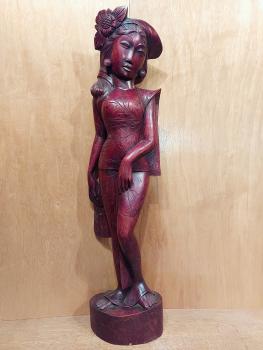 Holz-Figur, Dame  - Bali - 20. Jahrhundert