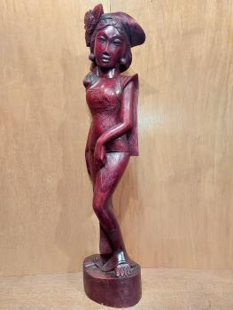 Holz-Figur, Dame  - Bali - 20. Jahrhundert