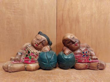 2 Figuren, Holz  - Thailand - 20. Jahrhundert