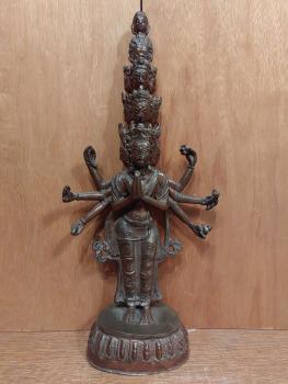 Bronze-Figur, Avalokiteshvara  - Tibet - Mitte 20. Jahrhundert