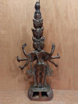 Bronze-Figur, Avalokiteshvara  - Tibet - Mitte 20. Jahrhundert