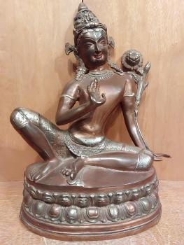 Bronze-Figur, Bodhisattva Padmapani  - Tibet - Anfang 20. Jahrhundert