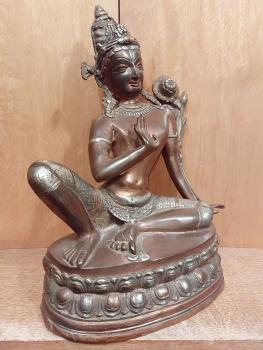 Bronze-Figur, Bodhisattva Padmapani  - Tibet - Anfang 20. Jahrhundert