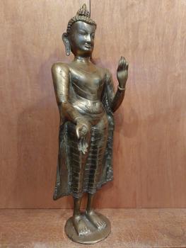 Messing-Figur, Buddha stehend  - Indien - 20. Jahrhundert