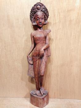 Holz-Figur, Dame  - Bali - Mitte 20. Jahrhundert