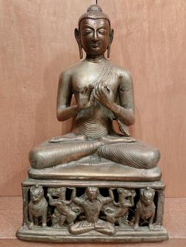 Bronze-Figur, Buddha  - Indien - 20. Jahrhundert