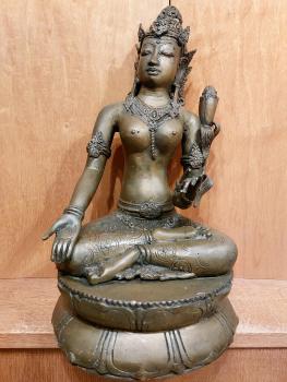 Bronze-Figur, Göttin Tara  - Tibet - 1. Hälfte 20. Jahrhundert