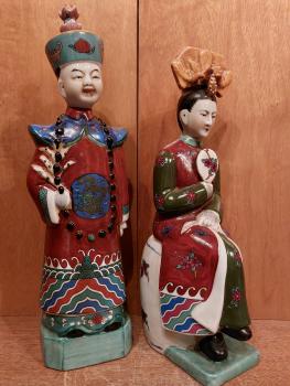 Porzellan-Figuren, Kaiserpaar  - China - 20. Jahrhundert