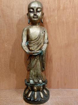 Bronze Figur, Mönch  - Tibet - 1. Hälfte 20. Jahrhundert