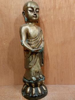 Bronze Figur, Mönch  - Tibet - 1. Hälfte 20. Jahrhundert