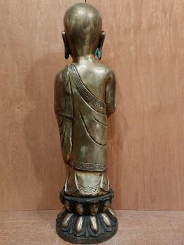 Bronze Figur, Mönch  - Tibet - 1. Hälfte 20. Jahrhundert