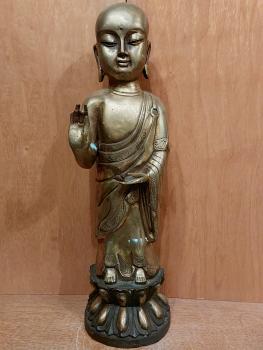 Bronze-Figur, Mönch  - Tibet - 1. Hälfte 20. Jahrhundert