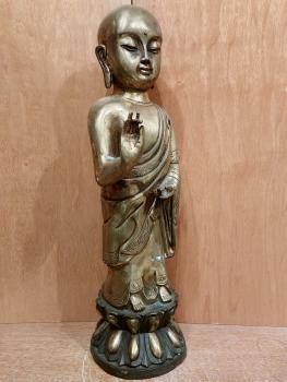Bronze-Figur, Mönch  - Tibet - 1. Hälfte 20. Jahrhundert