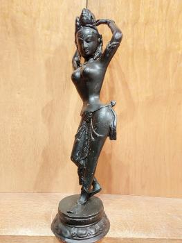 Bronze-Figur, Tempeltänzerin  - Indien - 20. Jahrhundert